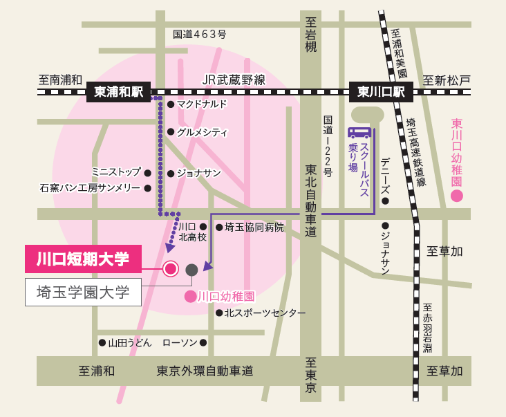 川口短期大学 交通アクセス